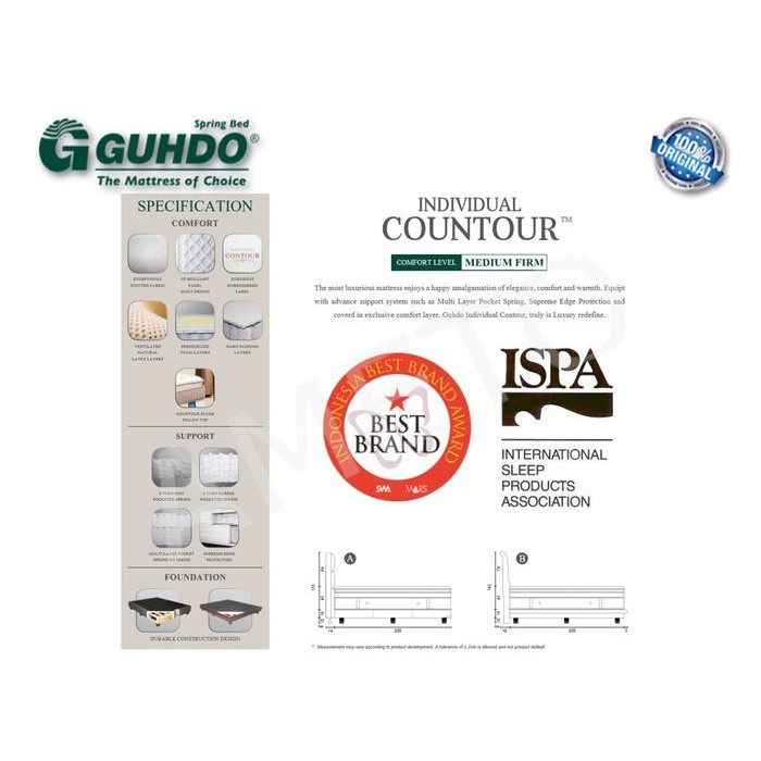 Kasur Individual Countour Latex 160X200 - Guhdo Spring Bed
