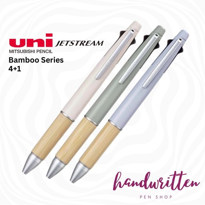 

UNI Jetstream 4+1 Bamboo Series Multi Ballpoint Pen & Mechanical Pencil Pulpen Uni Ball Uniball Jet