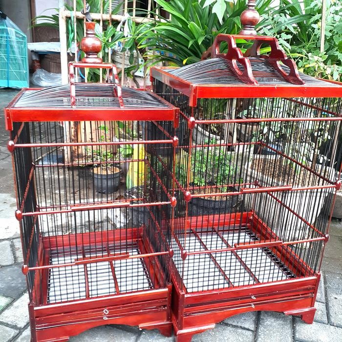 Sangkar burung soloan tiang besi