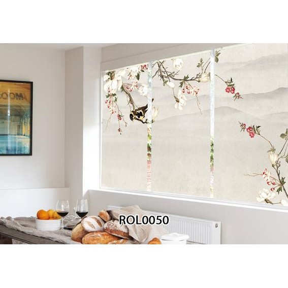 Roller Blind Motif Pemandangan Bunga Sakura Custom