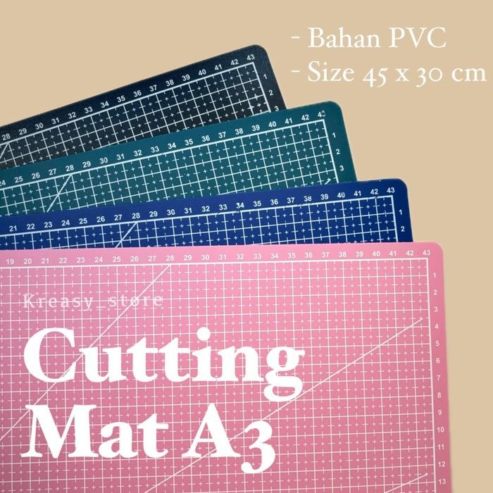 

AT Cutting Mat A3 PVC 45x30cm - Alas Potong Kerajinan Tangan Tipis - Crafting Mat Pad - Work Cutting