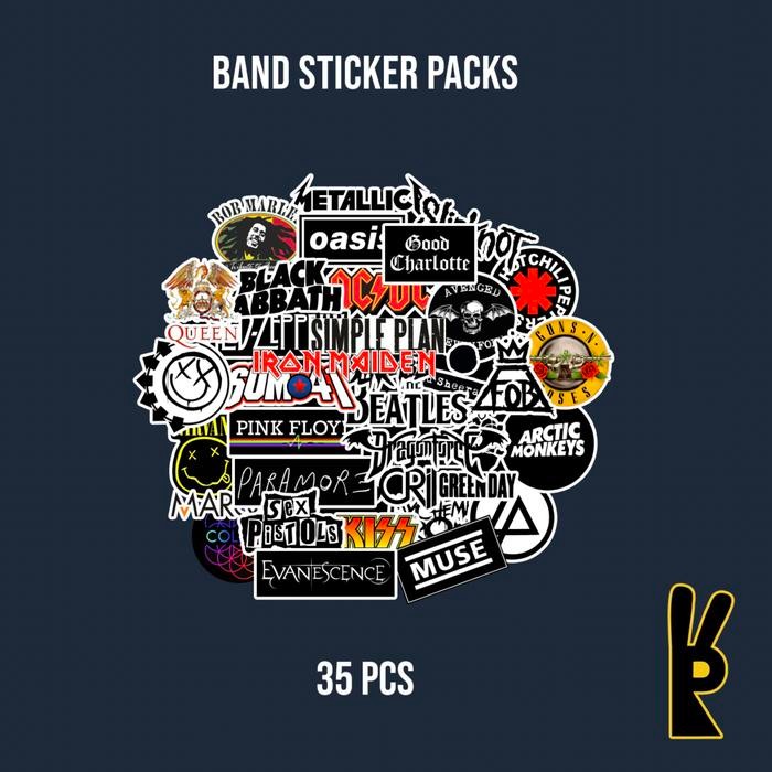 

AT Band Sticker Pack 35Pcs Stiker Laptop Helm Instrumen Koper