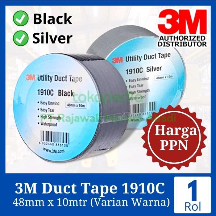

AT 3M Duct Tape 1910C 48mm x 10mtr Lakban Isolasi Kain (Varian Warna)
