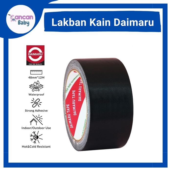 

AT Cloth Tape Daimaru 2 Inch 12 meter Lakban Kain Hitam 48 mm Jilid Buku