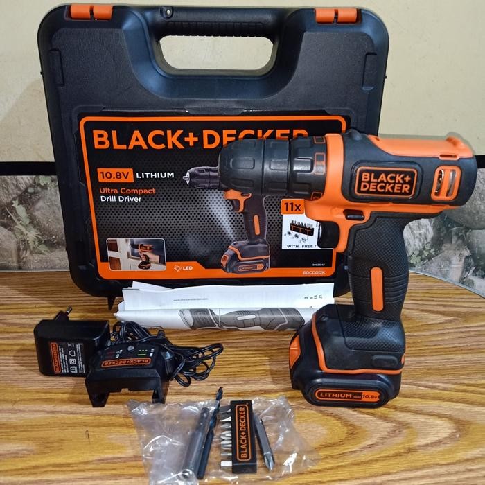 Black Decker Cordless Drill Driver Bor Baterai 10.8V BDCDD 12 BDCDD12K