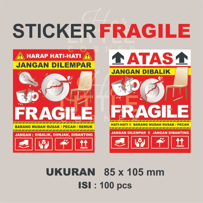 

AT STICKER FRAGILE (100 pcs) uk. 8,5 x 10,5 cm