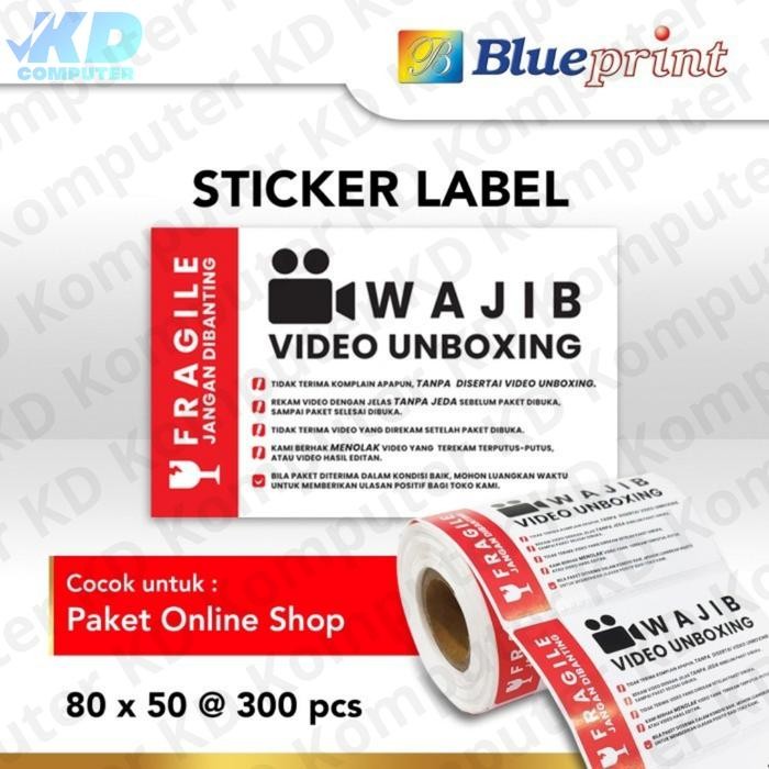 

AT Label Sticker Unboxing Fragile BLUEPRINT 80x50 mm isi 300