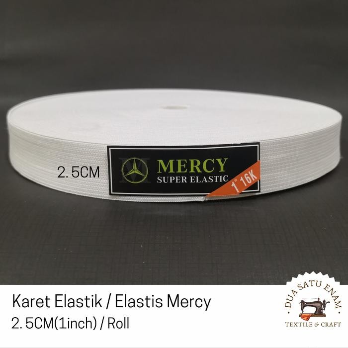 

AT Karet Elastis / Elastik merk Mercy 2.5CM (1inch) Roll