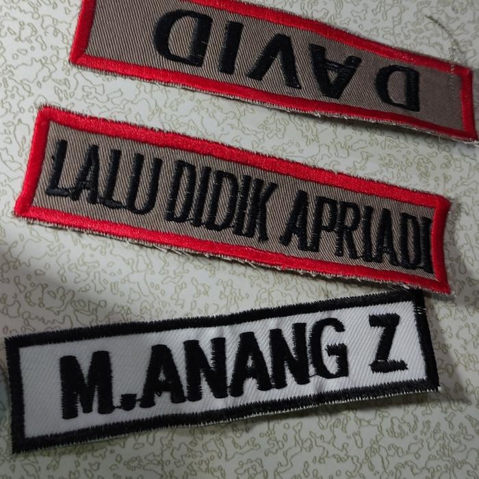 

AT jahit papan nama bordir pdh satpam polisi