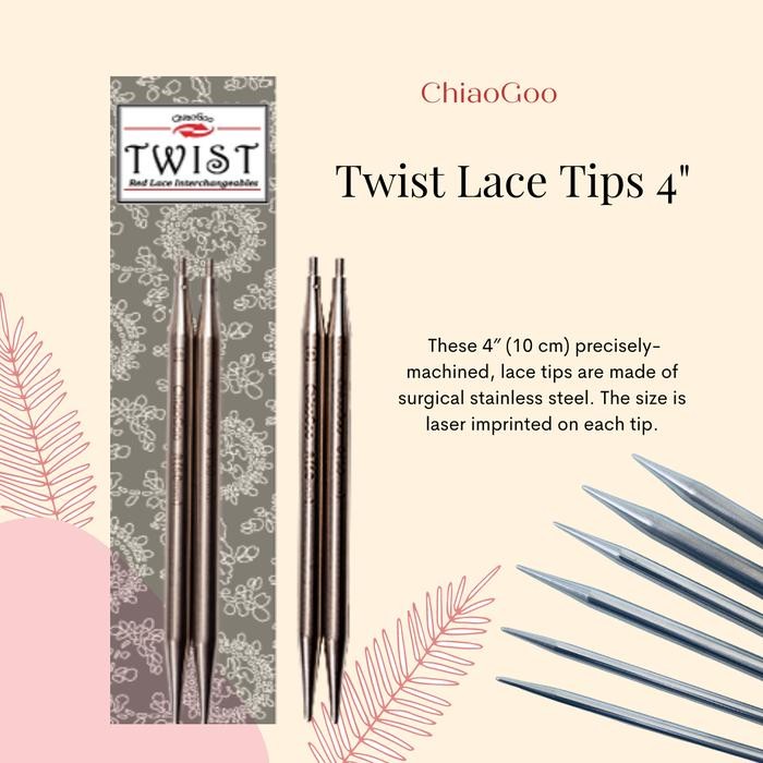 

AT Jarum Rajut ChiaoGoo Twist Lace IC Tips 4" (10 cm)