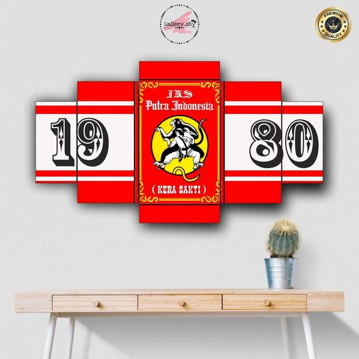 Hiasan Dinding Pencak Silat IKSPI Kera Sakti 1 SET Pajangan Dinding Poster kayu 5 pcs