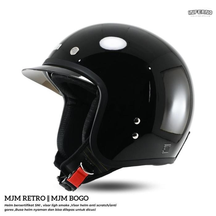 Helm Mds Magnum Solid 10% Retro Helm Half Face Mjm Capello Premium Cocok Untuk Wanita Dan Pria Bisa