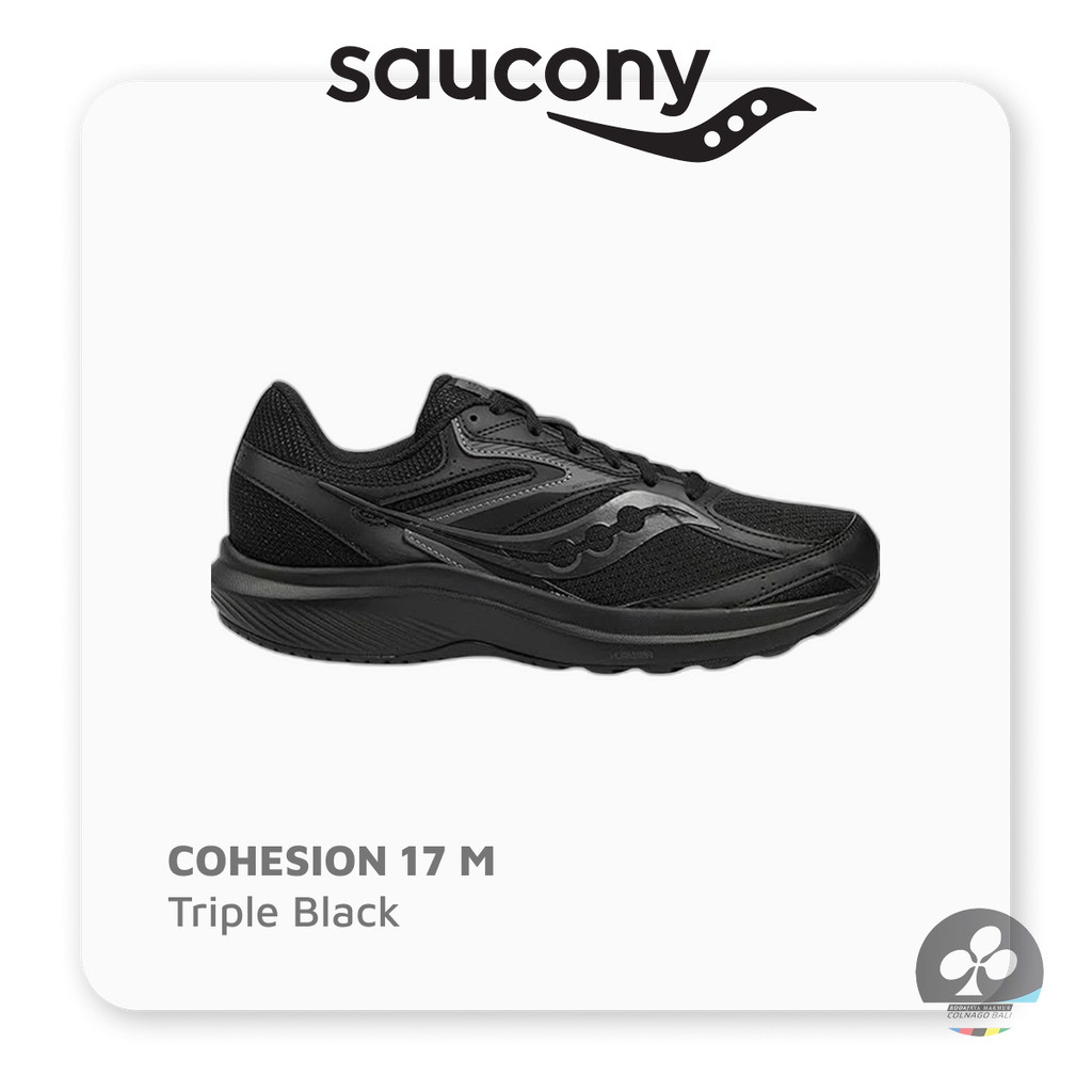 Sepatu Pria SAUCONY Cohesion 17 M TRIPLE BLACK - Sepatu Lari Pria Outdoor Premium Original