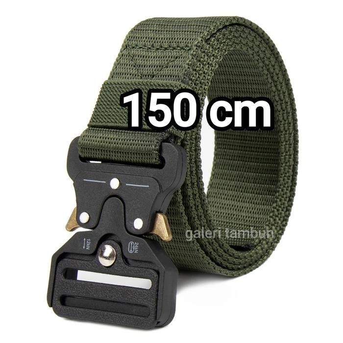 IKAT PINGGANG PRIA JUMBO PANJANG 150 CM SABUK KANVAS TACTICAL BESI