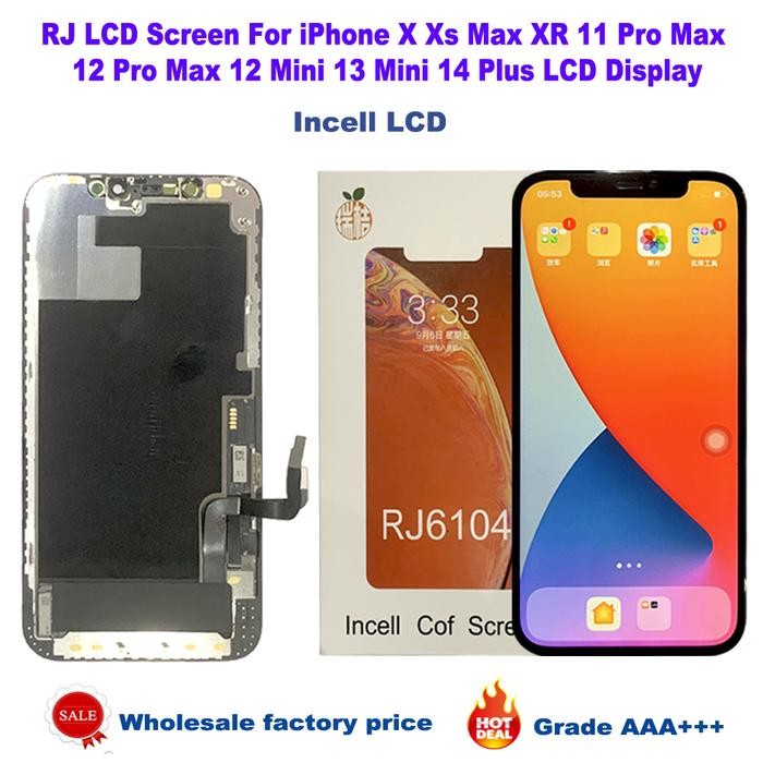 RJ LCD Screen For iPhone X XS Max Xr 11 12 13 Pro Max 12 13 Mini