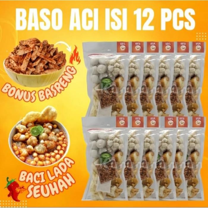 

New baso aci paket 12 pcs murah / Baso aci paket 12 pcs bonus basreng