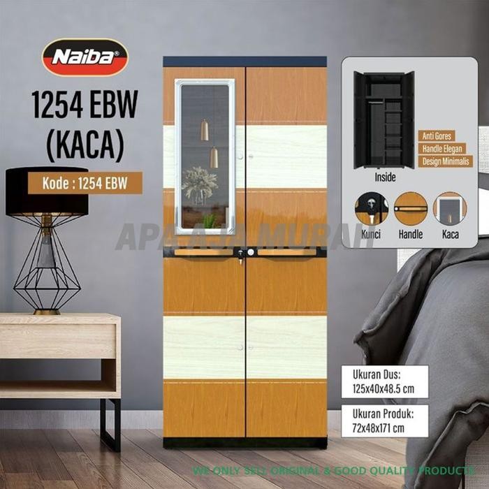 Lemari Pakaian Plastik Gantung Jumbo Dengan Kaca Naiba Fit Msc Hanger Naiba 1054 Dan Naiba 1254