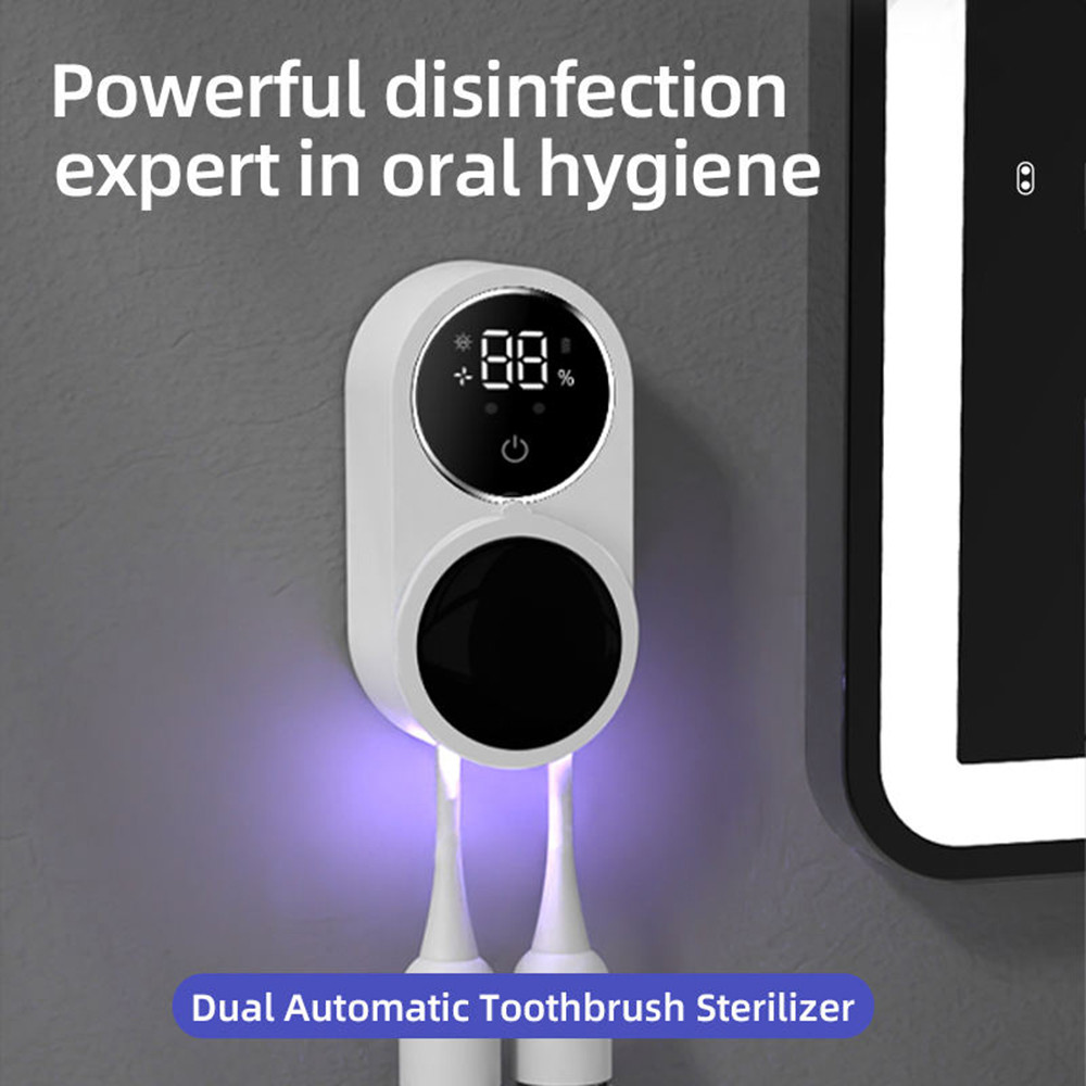Mini Intelligent Uv Toothbrush Sanitizer Holder, Wall Mounted Uv Toothbrush Sanitizer Holder,