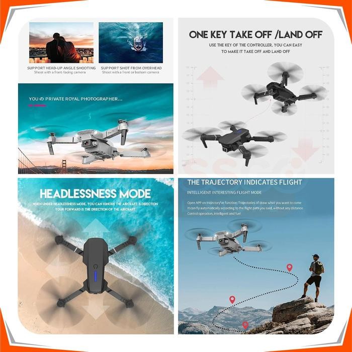 Drone E88pro Foldable Drone Lipat Single Camera