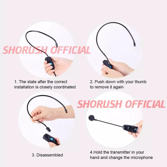 Shorush Im 1 Mikrofon Mic Clip On Wireless Uhf 2.4G Presentasi Tur Ima Pasti Ori