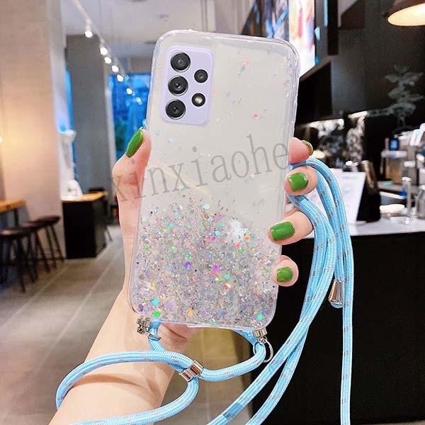 Case Tali Nagita Samsung Galaxy A52 Lanyard Glitter Gantungan
