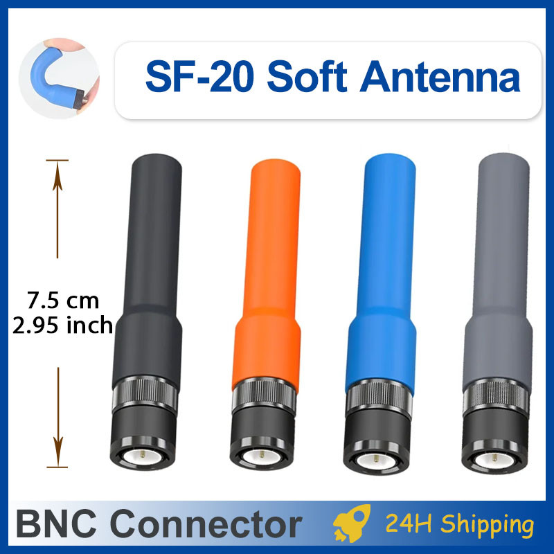 Sf-20 Soft Mini Antena Vhf Uhf Dual Band Bnc Connector Compatible With Motorola Ht440 Kenwood Icom