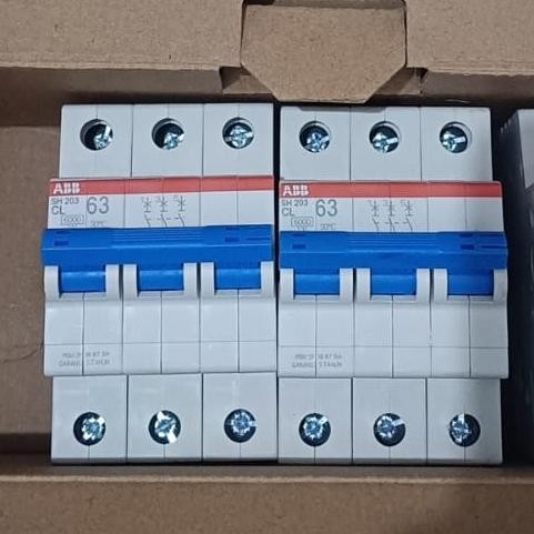 MCB 63A MERK ABB 3PHASE BIRU ORIGINAL PLN Terlaris