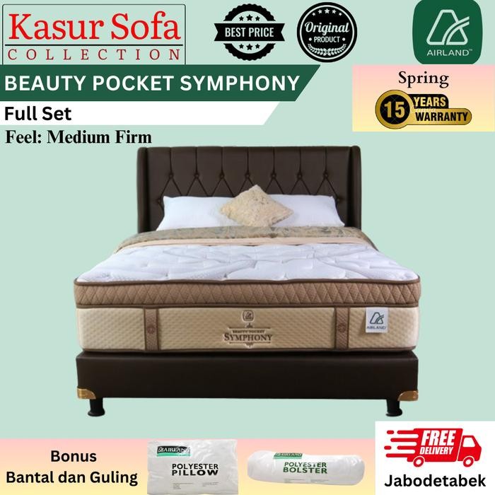 Full Set Airland Beauty Pocket Symphony Kasur/Matrass/Mattress/Springbed (Medium Firm)