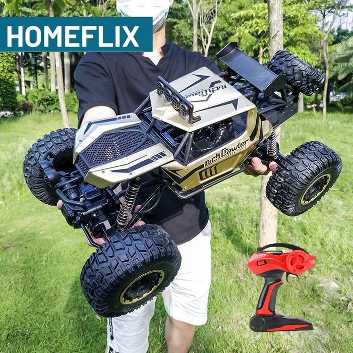 Mobil Remote Control Besar 2Wd/4Wd Offroad Bahan Alloy Mainan Anak Laki-Laki Ban Besar Dengan
