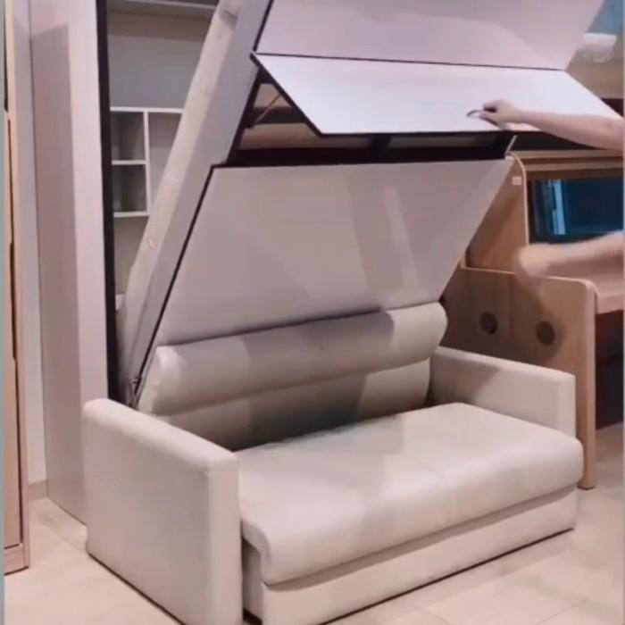 Engsel Hidrolik Wall Bed Ranjang Lipat Plus Sofa Hwb 150 Vertical Sofa