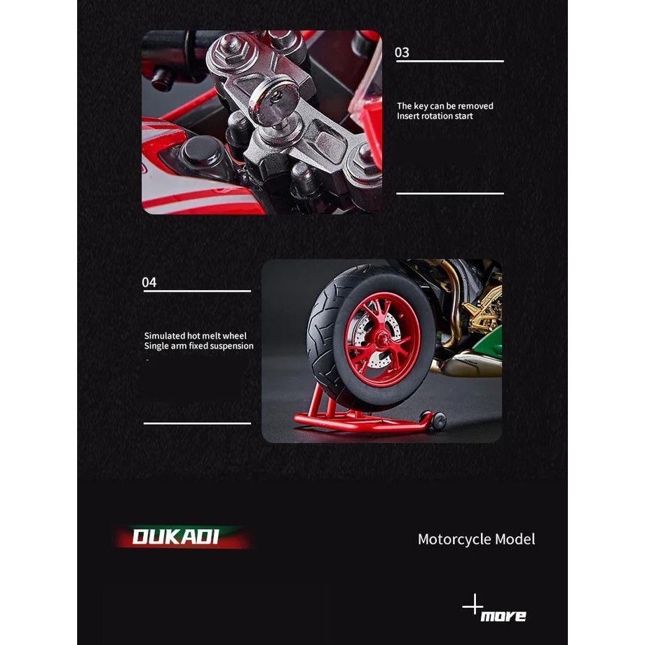 1:9 Ducati Panigale 1199 Bisa Digas Koleksi Diecast Pajangan Miniatur Helm Motor Sport Paddock Toys