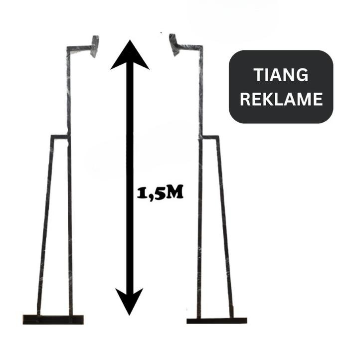 Sale Tiang Lampu Sorot Tiang Reklame 150Cm 1,5M Besi Hollow 1,5 Meter