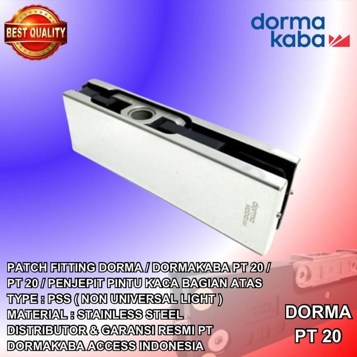 Dorma PT 20/PT20 Dormakaba Penjepit Pintu Kaca Atas Patch Fitting