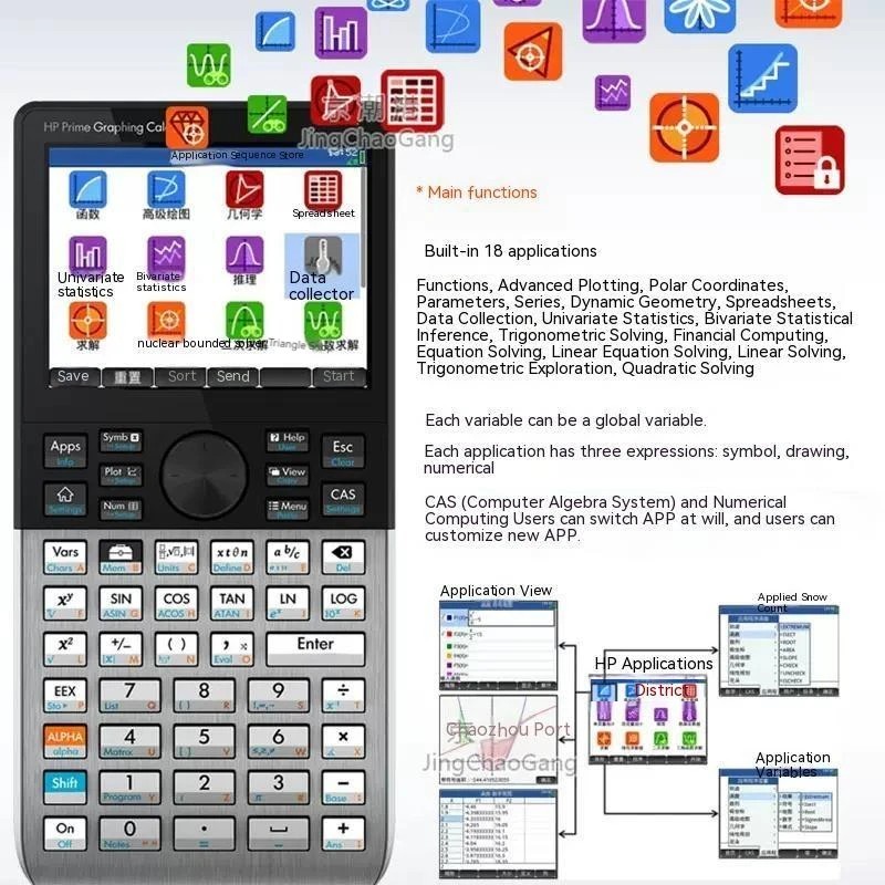 

3.5-inch Prime Calculator V-1 v1 Prime Touch Color Screen V-2 v2 Graphic Calculator SAT/AP/IB Clear