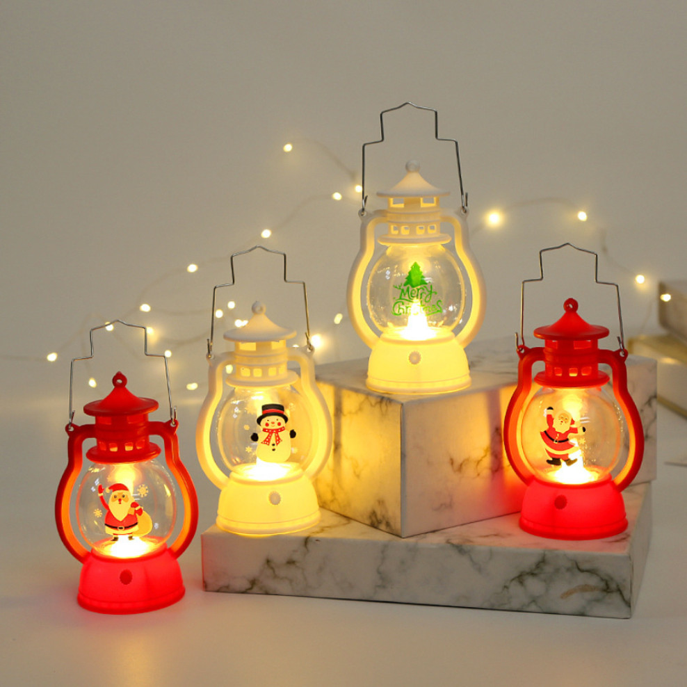 OuuZuu Led Lantern Christmas Decoration Lantern Christmas Vintage Castle Hanging LED Light Retro