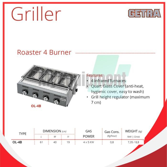 ROASTER 4 BURNER GETRA OL-4B