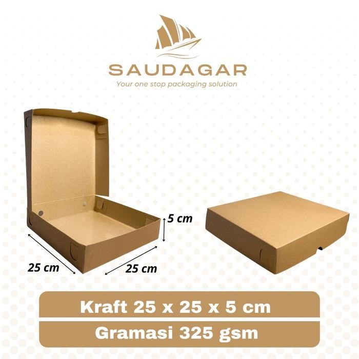 

Box kotak kardus pizza bahan kraft anti minyak ukuran 25x25x5 cm