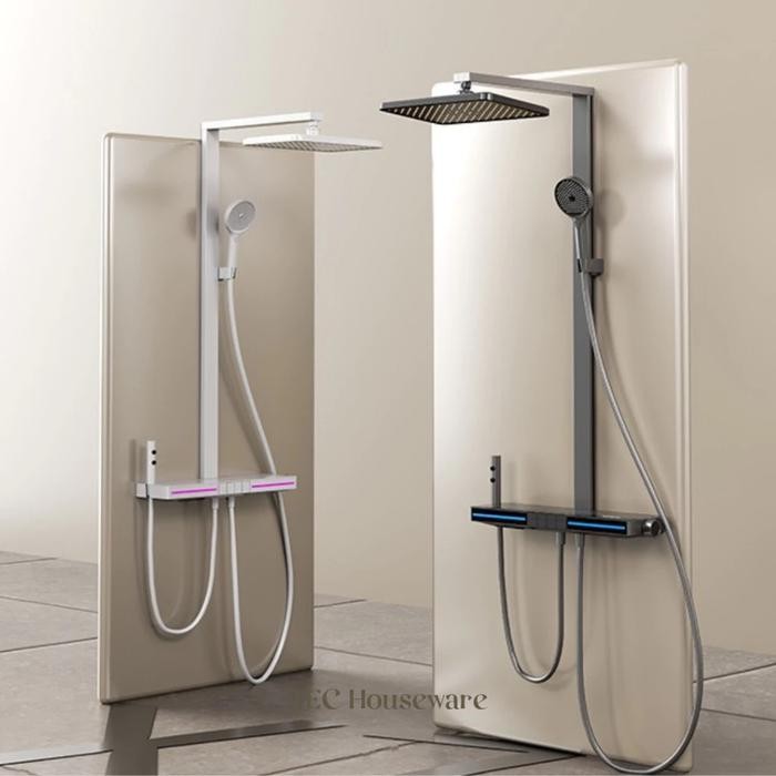 

TECShower Kamar Mandi Satu Set Shower Head Constant Temperature Shower Set Gray Piano Keys All