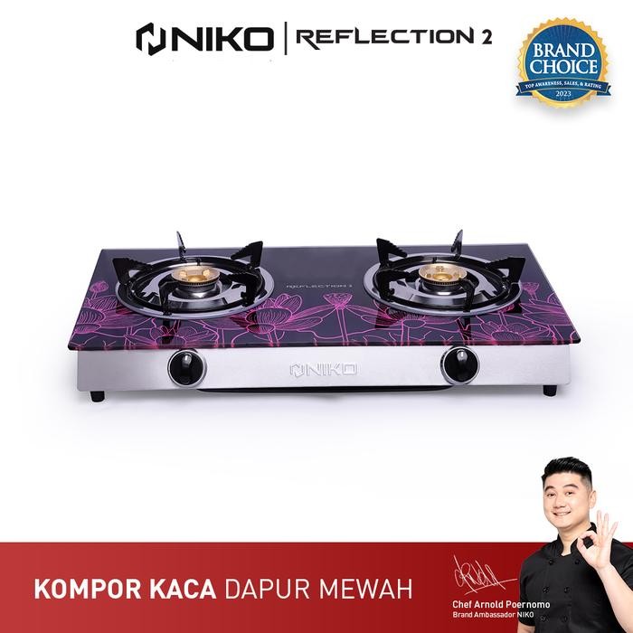 Kompor Gas 2 Tungku Kaca - NIKO Reflection