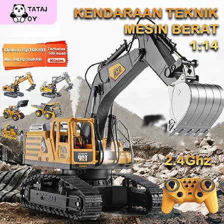 Tatajoy Mainan Mobil Excavator Remote Control 1:14 RC Excavator RC Crawler Kendaraan Teknik Mesin
