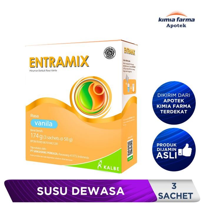 

ENTRAMIX VANILLA DUS 3 SACHET / SUSU DEWASA / KIMIA FARMA