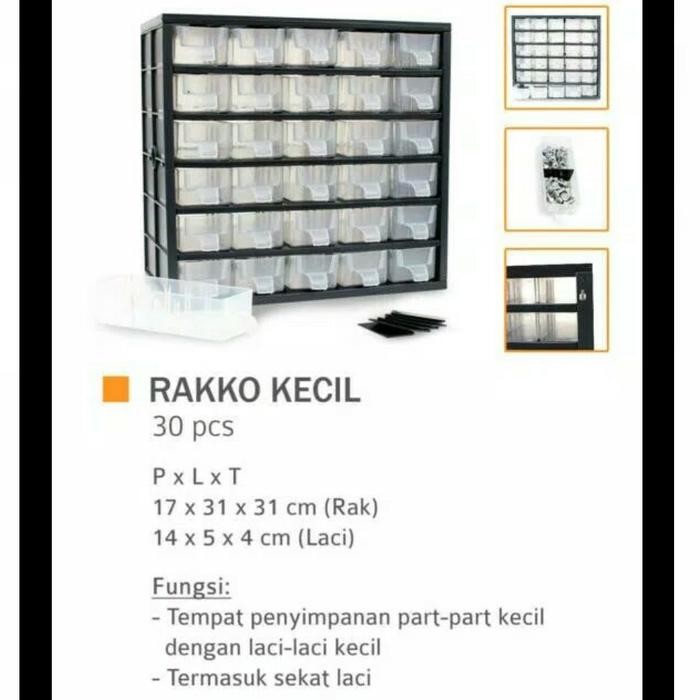Lemari Rak Komponen Rakko Rak Plastik Rako Laci Kecil / Sedang / Besar Pasti Ori