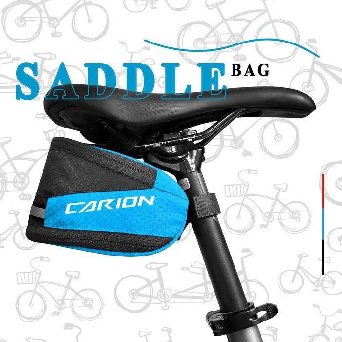 HOT PROMO Tas Sepeda Mini Saddle Bag Blue Mtb Roadbike Outdoor Wadah Minum 1,5 Liter carion
