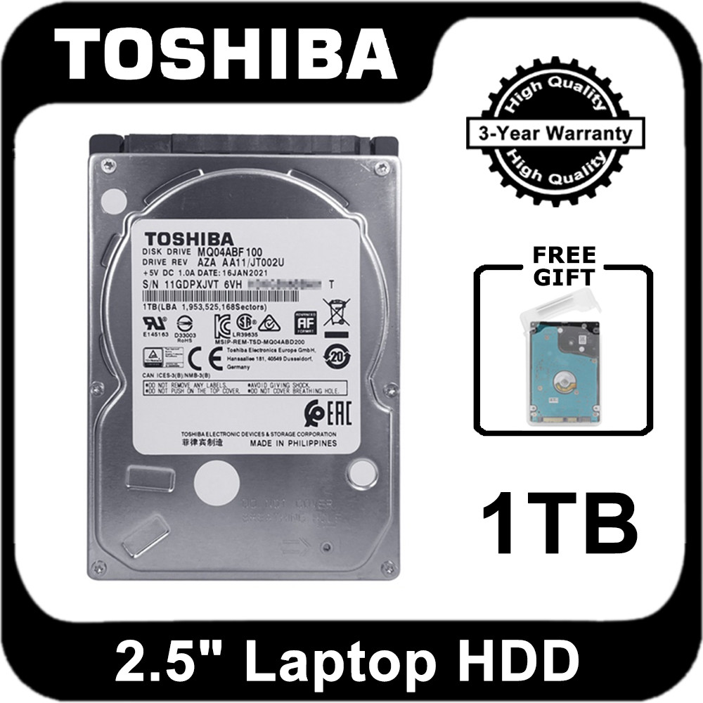 Toshiba 1TB Laptop Hard Drive Disk 5400-7200 RPM 2.5" Internal HDD HD Harddisk SATA III 6Gb/s For