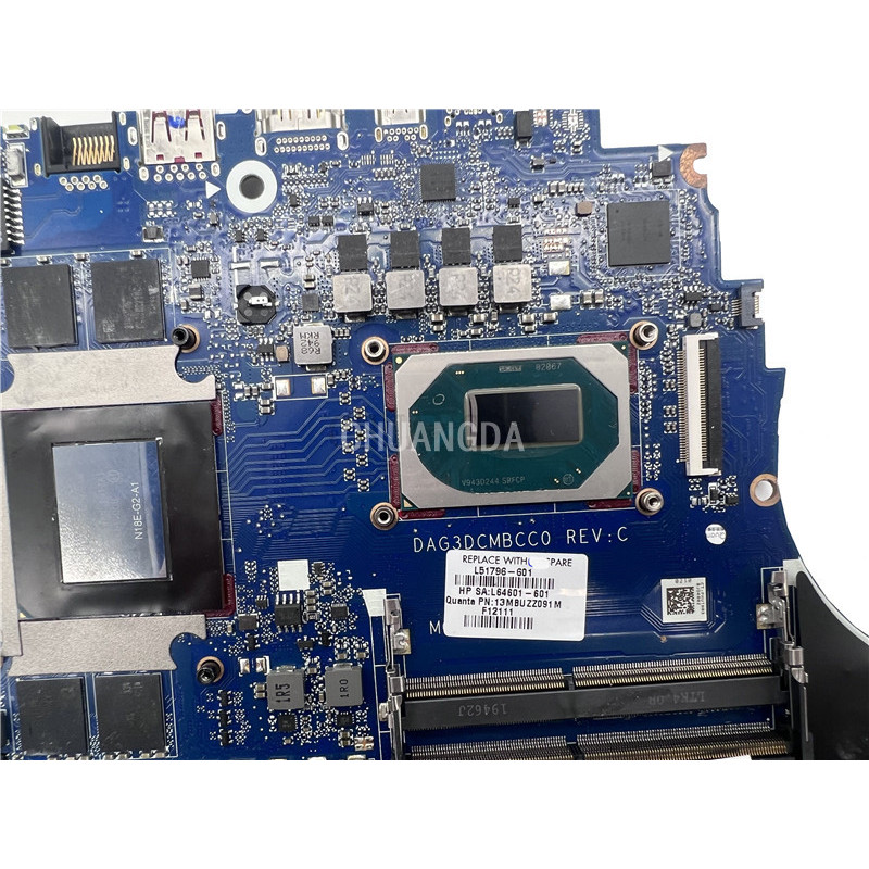 USED For HP Omen 15-DC Laptop Motherboard DAG3DCMBCC0 GTX2070Ti 6GB 8TH 9TH GTX 1660Ti