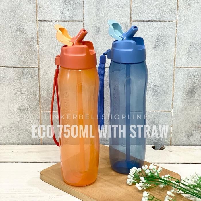 Tupperware Eco Bottle 750ml with Straw Botol Minum Sedotan