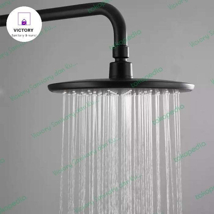 Wall Shower Head Shower Black Kepala Shower Tanam Hitam Pasti Diskon