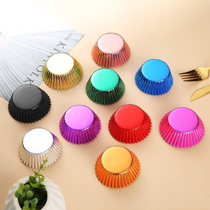 100cup -Cupcake case foil metalik, cupcake case diva Kode 852