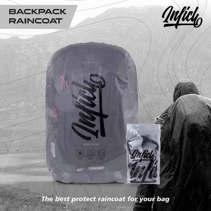 Toko Thabita Rain Cover Bag 25L-35L Raincoat Ransel Tas Gunung Hitam Bening