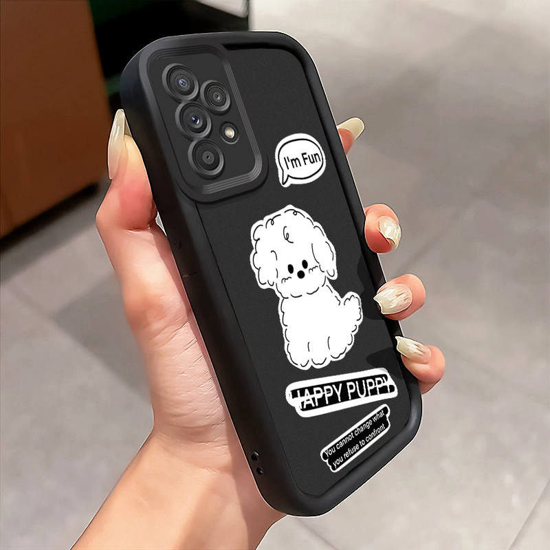 Casing Hp Untuk Samsung Galaxy A52 4G A52 5G A52s 5G A71 A72 A73 5G Case Anak anjing putih Kasing ti